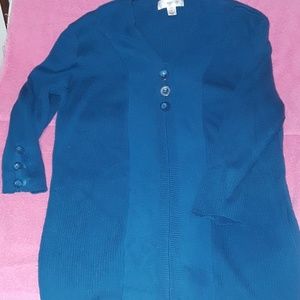 Teal 3/4-sleeve Sweater